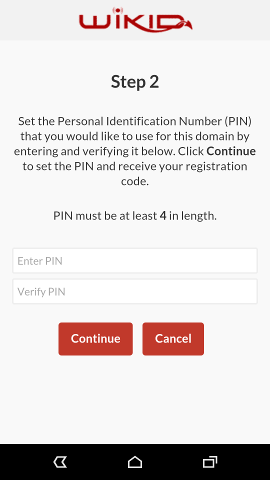 Set the PIN Set the PIN