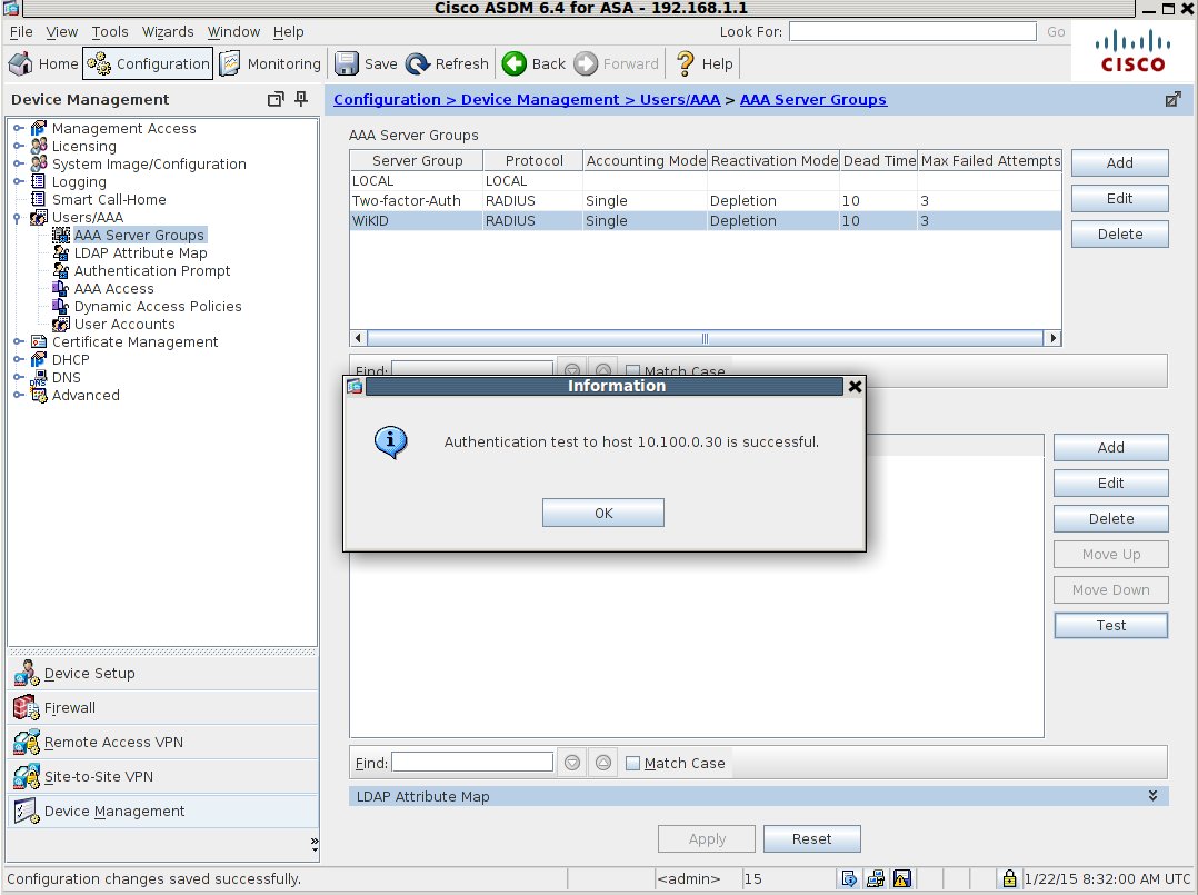 2 factor for cisco asa - WiKID6