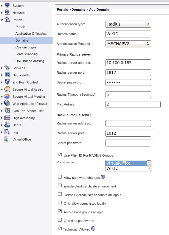 sonicwall - two-factor auth